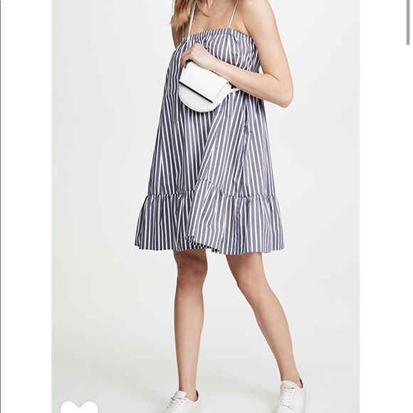 ATM Cotton Poplin Stripe Tent Dress - Picture 3 of 7